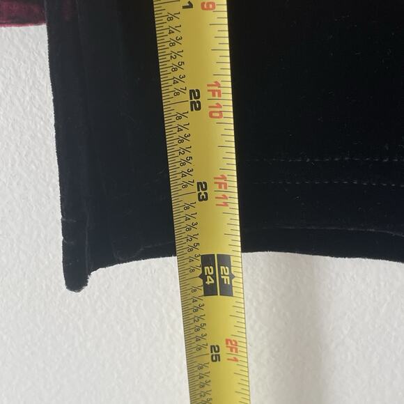 Velvet Rose Print Top Black Red Floral Stretch Long Sleeve Y2K Grunge Romantic M - Picture 6 of 6